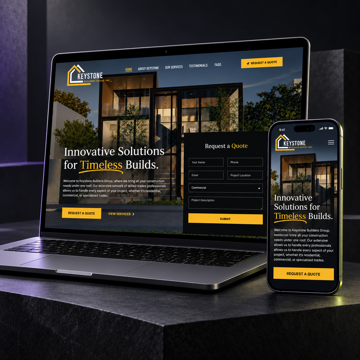 Responsive website design for Keystone Builders Group