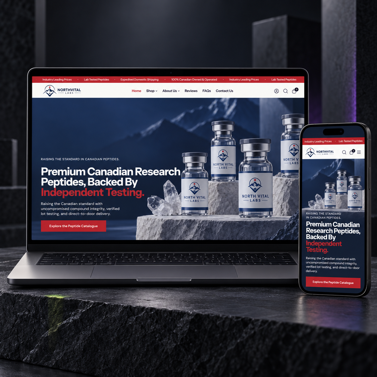 Health and wellness website design for North Vital Labs