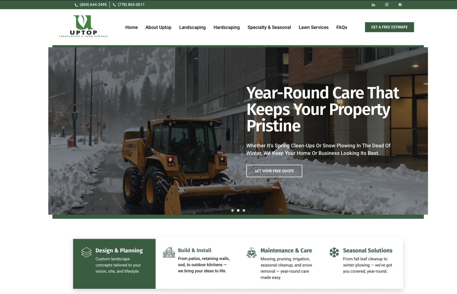 Responsive skilled trades and property services website designed by Industry Conquerors
